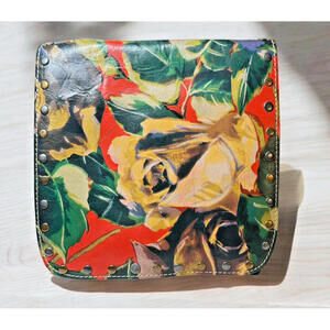 Patricia Nash Granada Multicolor Flowers Leather Crossbody Bag